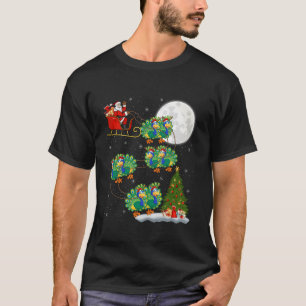 Camiseta Árbol de navidad ilumina curioso pájaro de pavo re