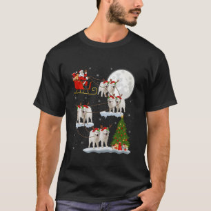 Camiseta Árbol de navidad ilumina curioso Santa Riding Samo
