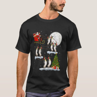 Camiseta Árbol de navidad ilumina el pájaro del penguín del