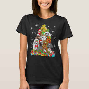 Camiseta Árbol de Navidad Ilumina perro caniche Xmas Pajama