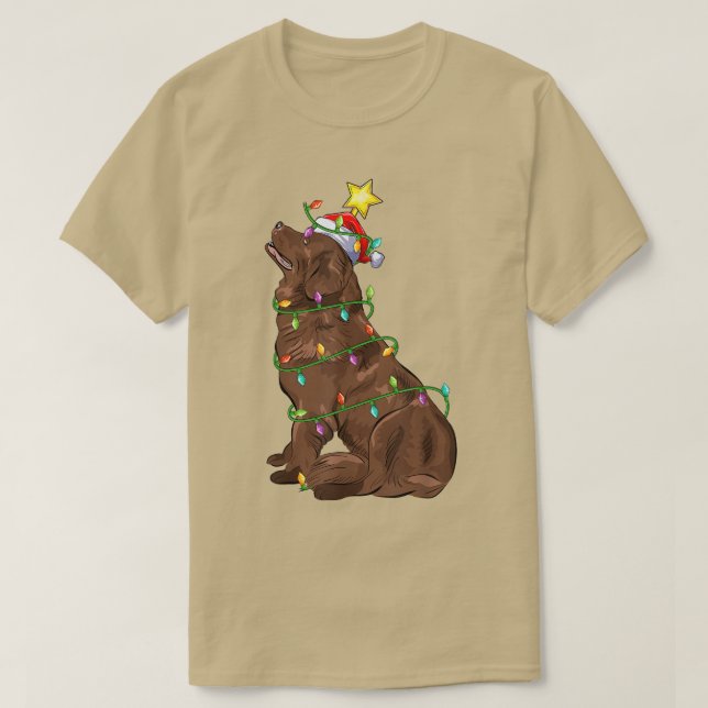 Camiseta Árbol de Navidad iluminado que coincide con perro  (Diseño del anverso)