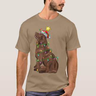 Camiseta Árbol de Navidad iluminado que coincide con perro