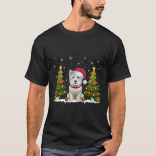 Camiseta Árbol de Navidad iluminan perro Sphynx Santa Hat N