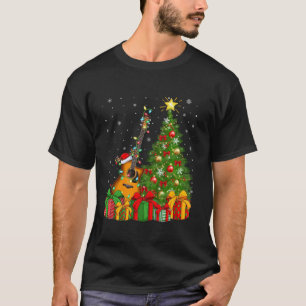 Camiseta Árbol de navidad iluminando a Santa Hat guitarra m