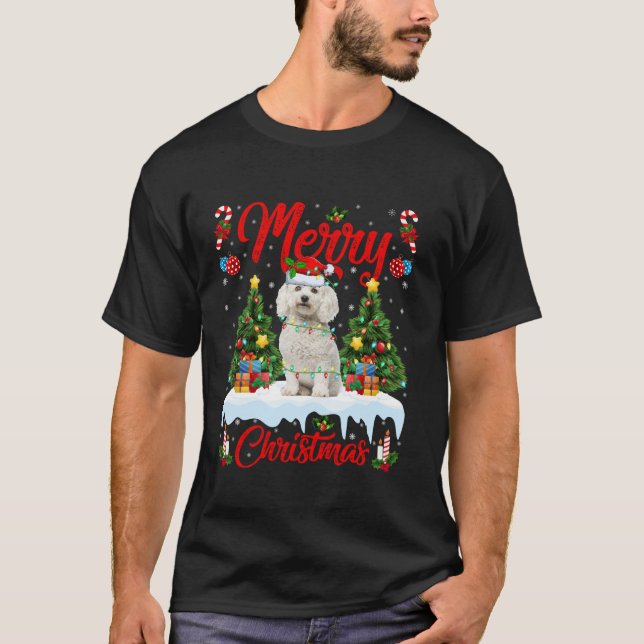 Camiseta Árbol de navidad iluminando al perro frito de Bich (Anverso)