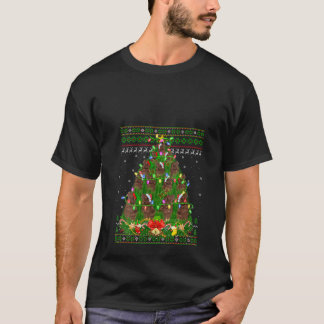Camiseta Árbol de Navidad iluminando feo perro de Santa Ter