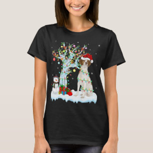 Camiseta Árbol de navidad iluminando Santa Hat Bretaña Perr