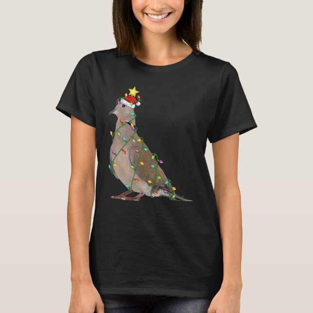 Camiseta Árbol de Navidad iluminando Santa Lucía Dove Bird  (Anverso)