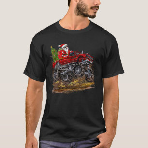 Camiseta Árbol de Navidad iluminando Santa Riding Monster C