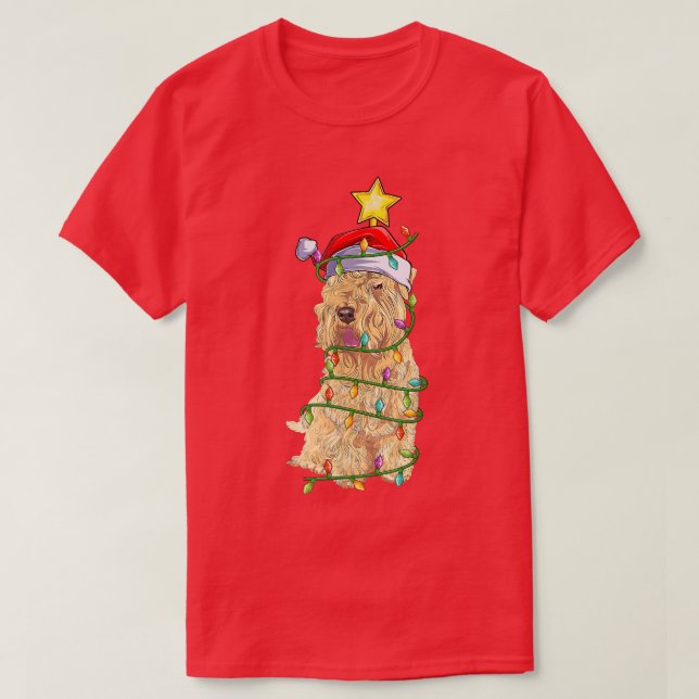Camiseta Árbol de navidad iluminante que coincide con Santa (Diseño del anverso)