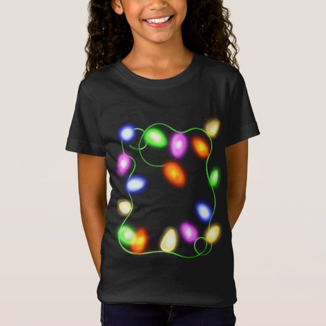 Camiseta Árbol de Navidad Ilustra brillante gráfico festivo (Anverso)