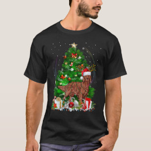 Camiseta Arbol de navidad irlandés iluminó Navidad de perro