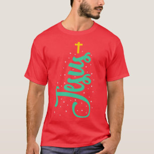 Camiseta Árbol de Navidad Jesucristo Cruz Cristiana Nativid