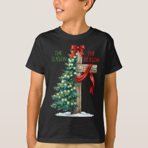 Camiseta Árbol de Navidad La Temporada Cruz de Jesús La Raz