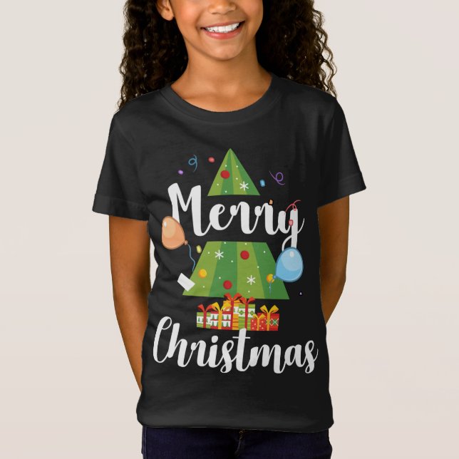 Camiseta Árbol de navidad lindo Tee divertido árbol de navi (Anverso)