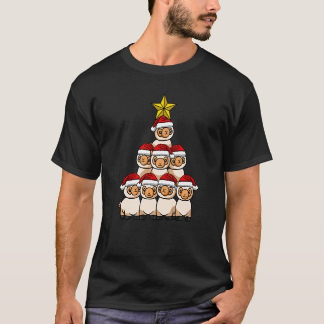 Camiseta Árbol de Navidad Llama Animales de Árbol de Navida (Anverso)