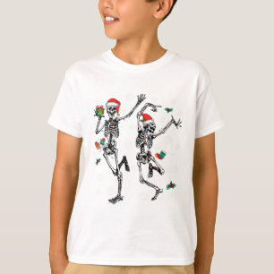 Camiseta Árbol de Navidad Luces de Navidad Esqueleto de Nav