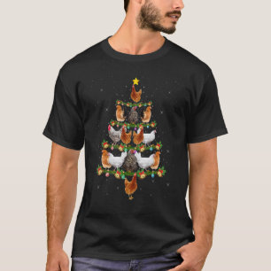 Camiseta Árbol de Navidad Luces de Santa Pollo Chris Amante