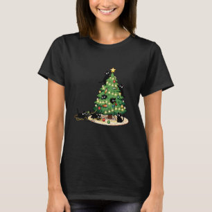 Camiseta Árbol de Navidad Meowy Catmas Gatos Negros Xmas Ma