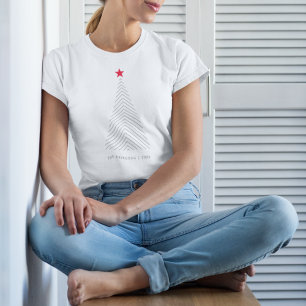 Camiseta Árbol de Navidad mínimo   Red Star Clean Simple