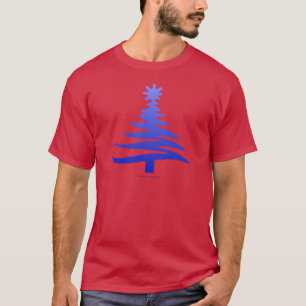 Camiseta Árbol de Navidad moderno estampado con plantilla a