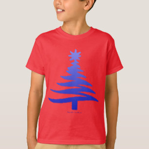 Camiseta Árbol de Navidad moderno estampado con plantilla a