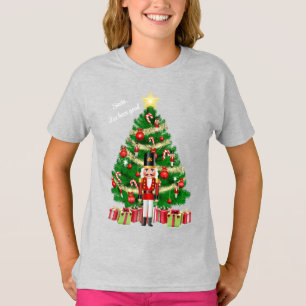 Camiseta Árbol de Navidad Nutcracker Añadir niños de texto