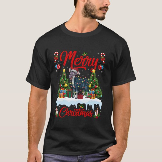 Camiseta Árbol de Navidad Okapi iluminando a Navidades de S (Anverso)