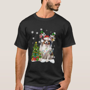 Camiseta Árbol de Navidad Papillon enciende Santa Hat Funny
