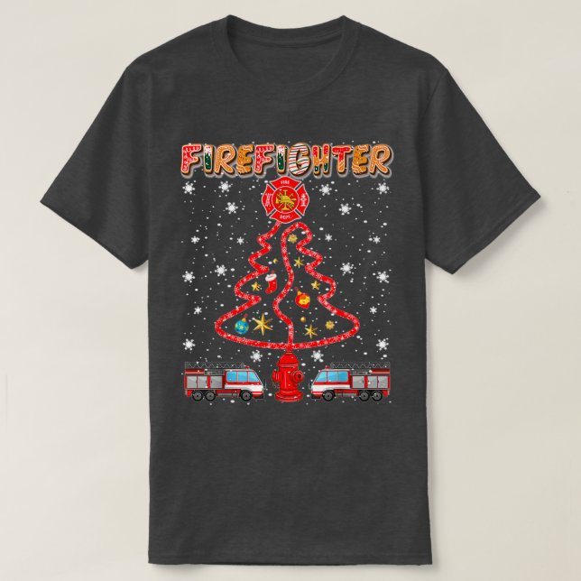 Camiseta Árbol de Navidad para bomberos (Diseño del anverso)
