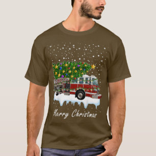 Camiseta Árbol de Navidad para bomberos en camión navidad 1