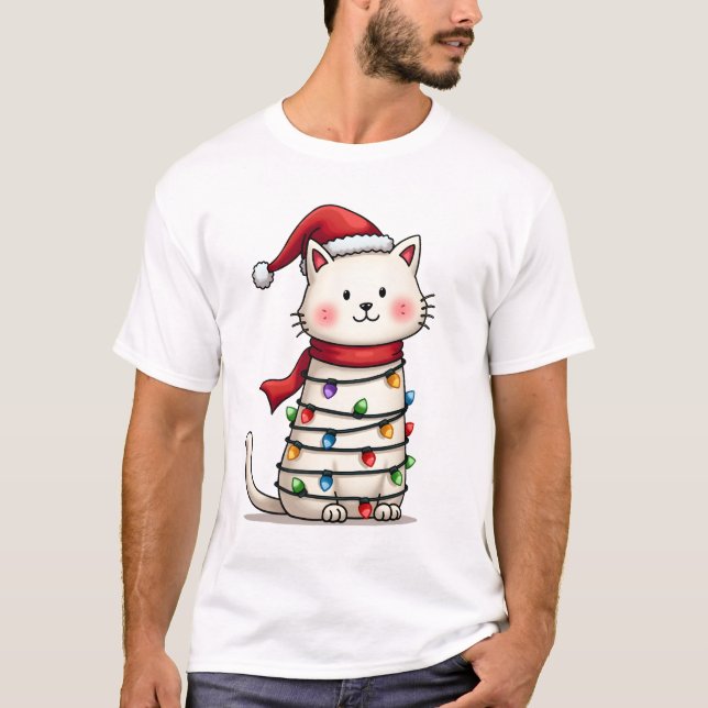 Camiseta Árbol de Navidad para Gatos Navidad (6) (Anverso)