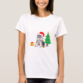 Camiseta Árbol de Navidad, perro cachorro de Yorkshire y re