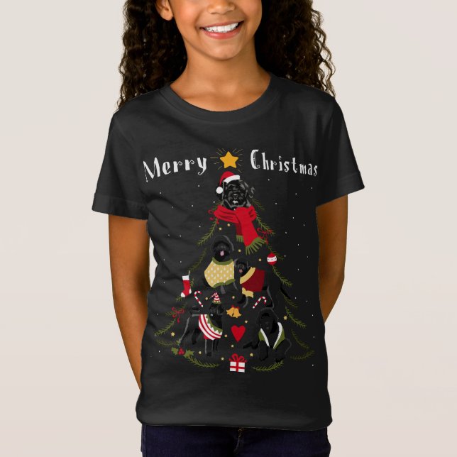 Camiseta Árbol de Navidad Perro de Agua Portugués Perro de  (Anverso)