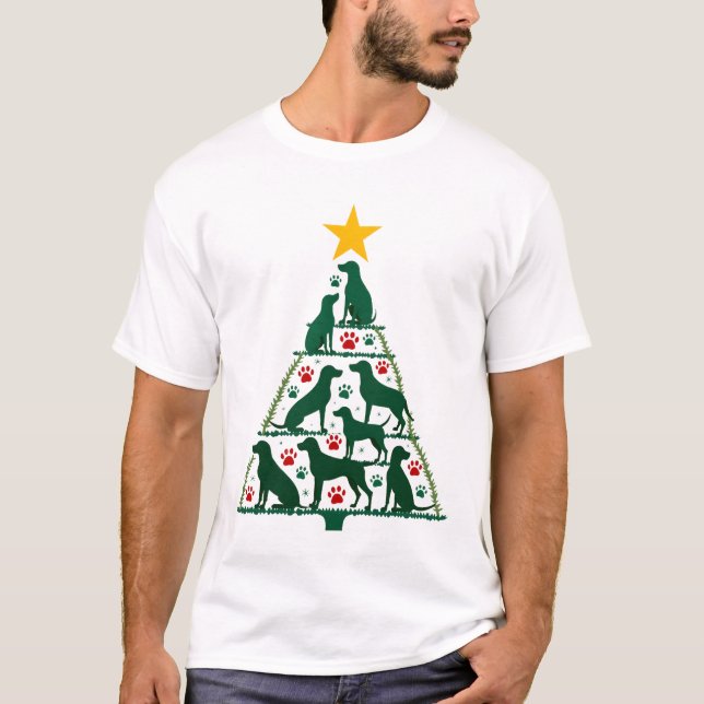 Camiseta árbol de Navidad perro - Navidad perrito  (Anverso)