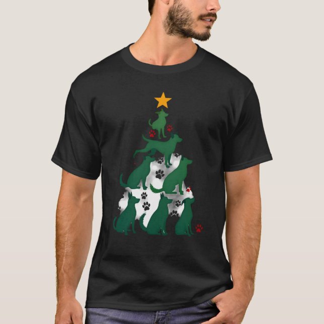 Camiseta árbol de Navidad perro - Navidad perrito  (Anverso)