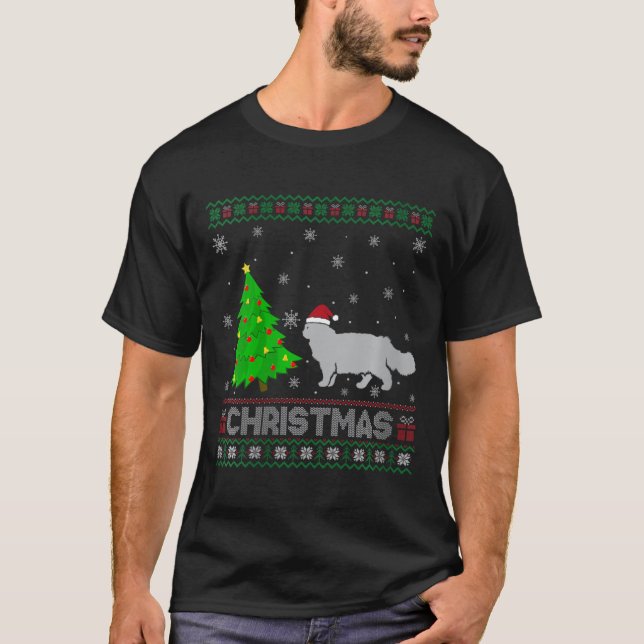 Camiseta Árbol de Navidad persa iluminando la fea Navidad (Anverso)
