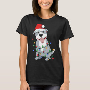 Camiseta Árbol de Navidad Pitbull Luz Santa Dog Noche Kid B