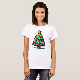Camiseta Árbol de Navidad Pixel - Fiesta festiva retro
