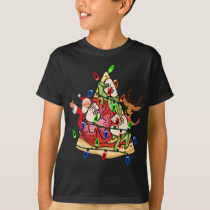 Camiseta Árbol de Navidad Pizza Encende reno de Santa Claus