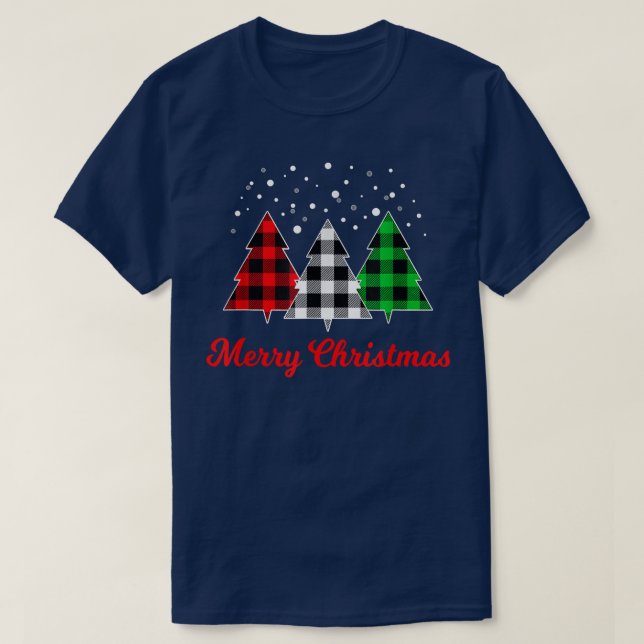 Camiseta Árbol de Navidad Plantado Árbol Blanco Verde Rojo  (Diseño del anverso)