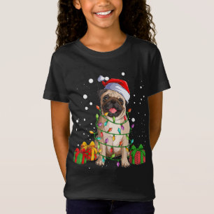Camiseta Árbol de Navidad Pug enciende a Papá Noel