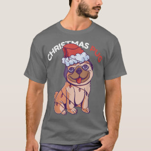 Camiseta Árbol de Navidad Pug enciende SANTA Xmas Graciosos