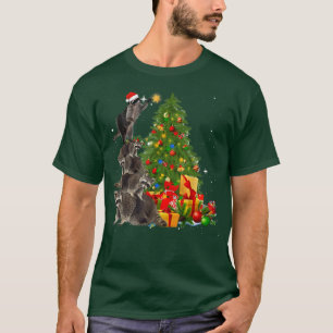 Camiseta Árbol de Navidad Raccoon ilumina Pajama Racoon Lov