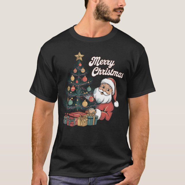 Camiseta Árbol de Navidad retro (Anverso)