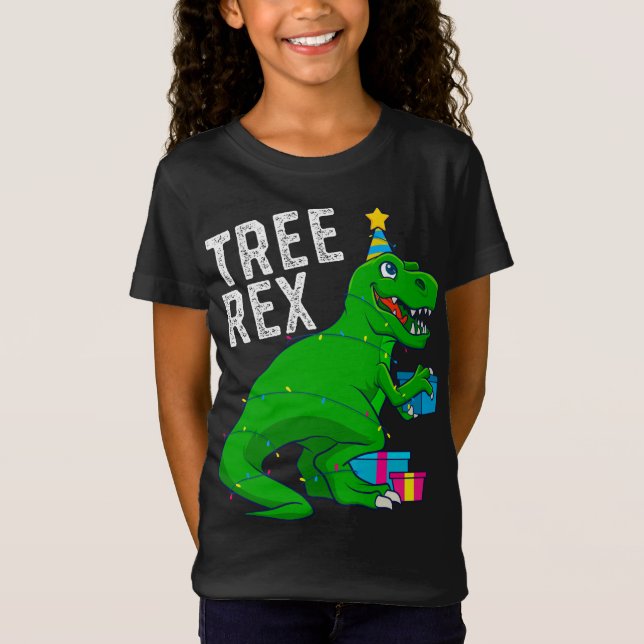 Camiseta Árbol de Navidad Rex Dinosaur Xmas Trex Funny (Anverso)