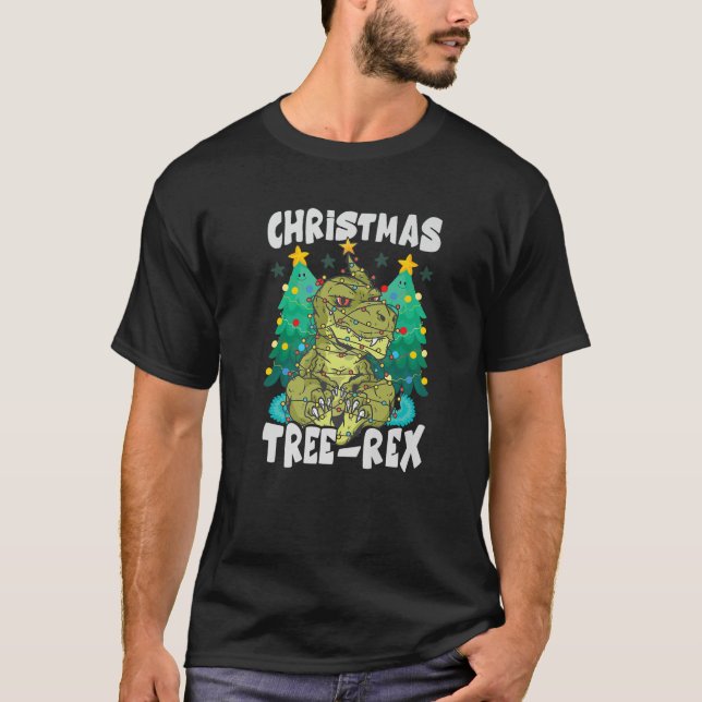 Camiseta Árbol de Navidad rex divertida Dinosaurio Xmas (Anverso)