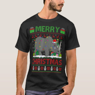 Camiseta Árbol de navidad rinoceronte llama a Santa Rhino C