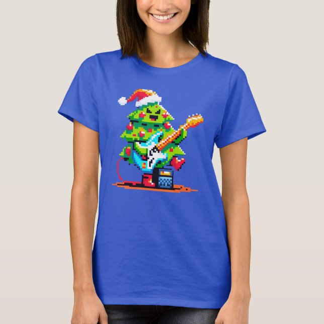 Camiseta Árbol de Navidad Rockstar - guitarra de tocador de (Anverso)