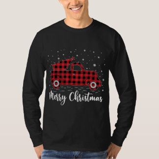Camiseta Árbol de navidad rojo búfalo trenzado camión rojo